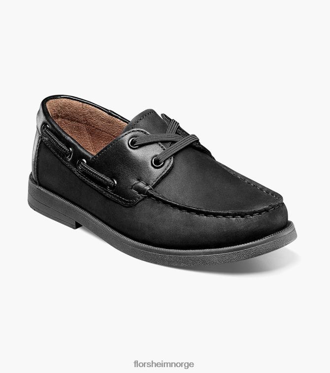 nei Florsheim barn fottøy krokket jr. moc toe båtsko svart nubuck 08PX62423