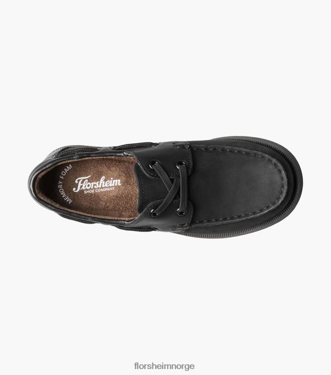 nei Florsheim barn fottøy krokket jr. moc toe båtsko svart nubuck 08PX62423