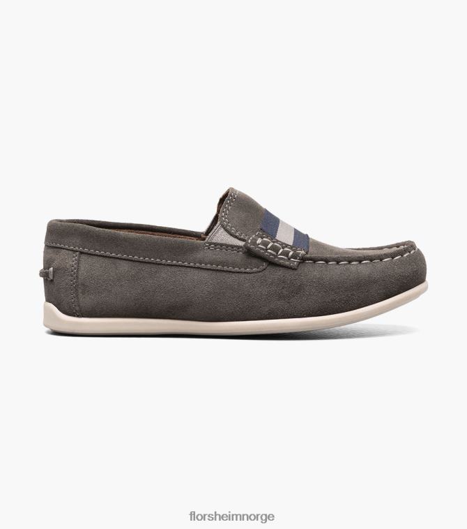 nei Florsheim barn fottøy jasper jr. moc tåstropp loafer grå semsket skinn 08PX62429