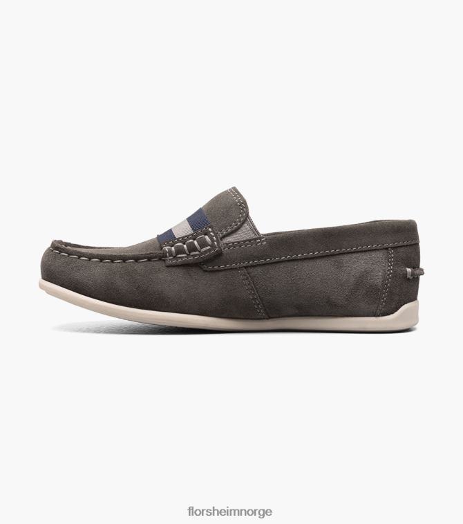 nei Florsheim barn fottøy jasper jr. moc tåstropp loafer grå semsket skinn 08PX62429