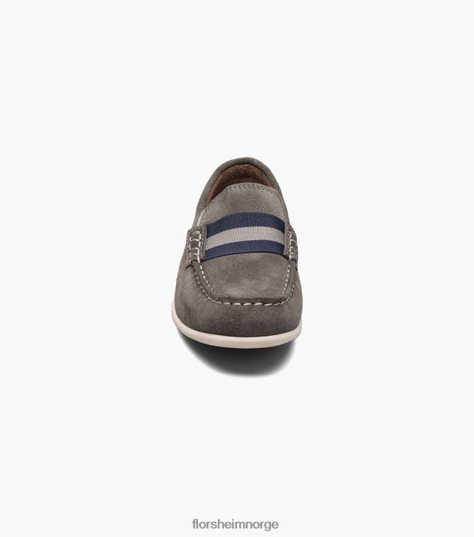 nei Florsheim barn fottøy jasper jr. moc tåstropp loafer grå semsket skinn 08PX62429