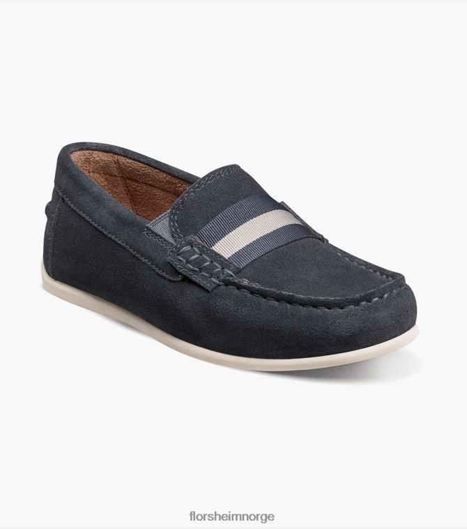 nei Florsheim barn fottøy jasper jr. moc tåstropp loafer marineblå semsket skinn 08PX62426