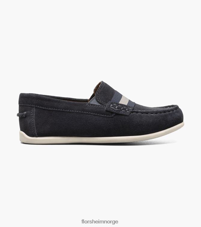 nei Florsheim barn fottøy jasper jr. moc tåstropp loafer marineblå semsket skinn 08PX62426