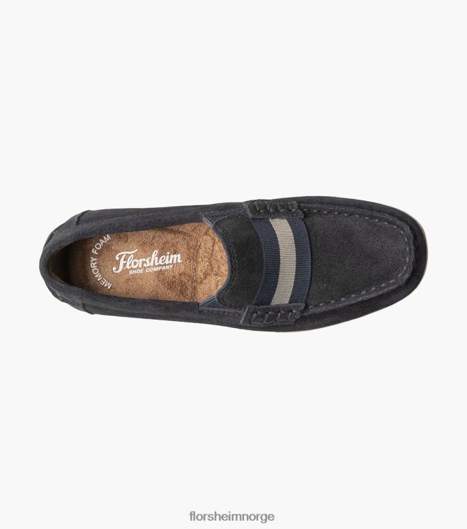 nei Florsheim barn fottøy jasper jr. moc tåstropp loafer marineblå semsket skinn 08PX62426