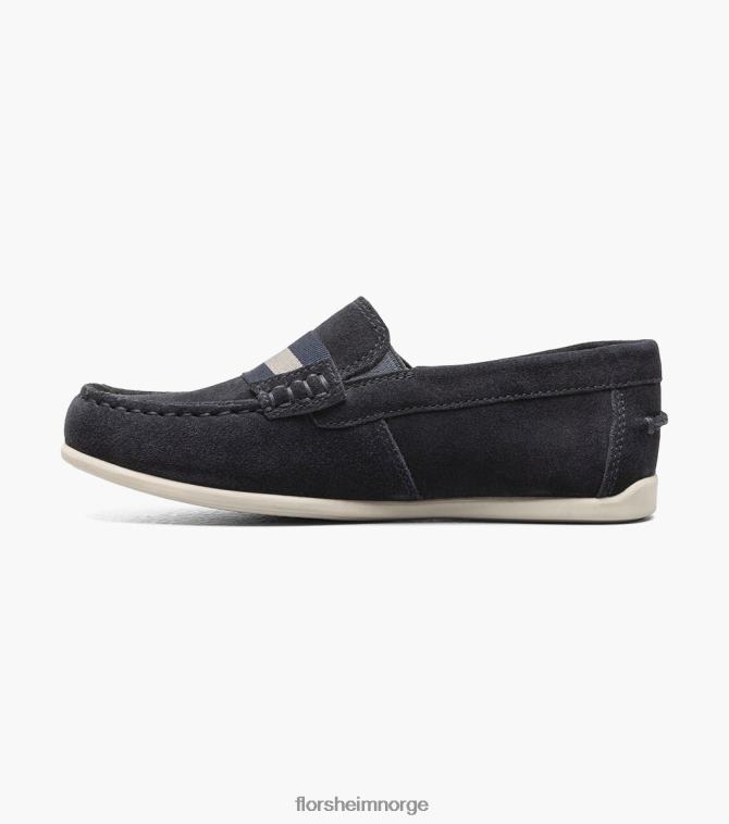 nei Florsheim barn fottøy jasper jr. moc tåstropp loafer marineblå semsket skinn 08PX62426