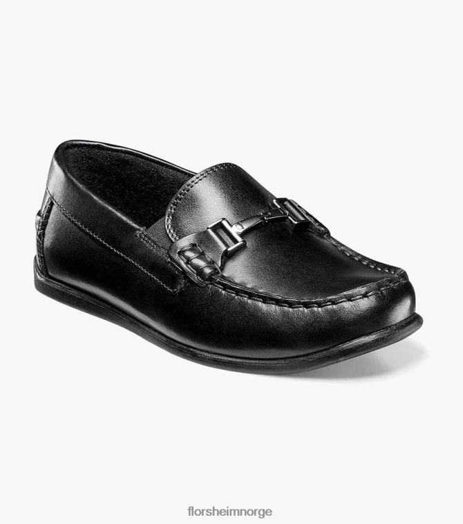 nei Florsheim barn fottøy jasper jr. moc toe bit loafer svart 08PX62499