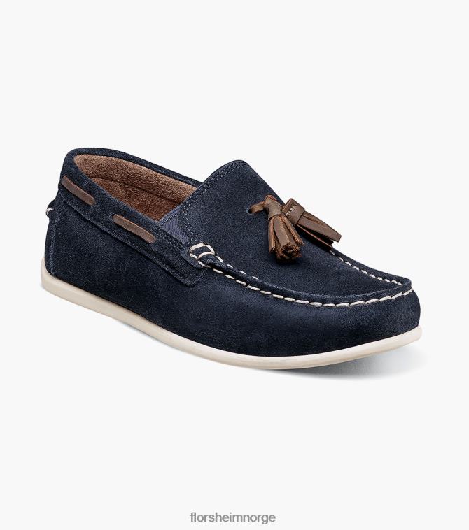 nei Florsheim barn fottøy jasper jr. moc toe drop dusk loafer marineblå semsket skinn 08PX62476