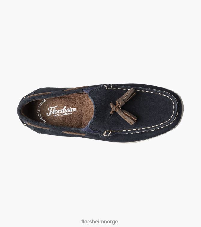 nei Florsheim barn fottøy jasper jr. moc toe drop dusk loafer marineblå semsket skinn 08PX62476