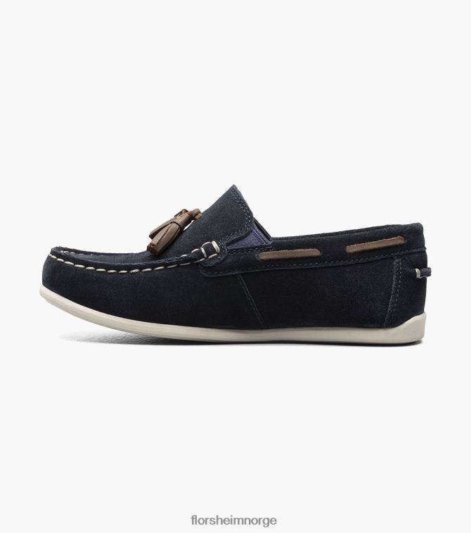 nei Florsheim barn fottøy jasper jr. moc toe drop dusk loafer marineblå semsket skinn 08PX62476