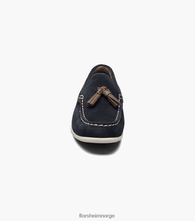 nei Florsheim barn fottøy jasper jr. moc toe drop dusk loafer marineblå semsket skinn 08PX62476