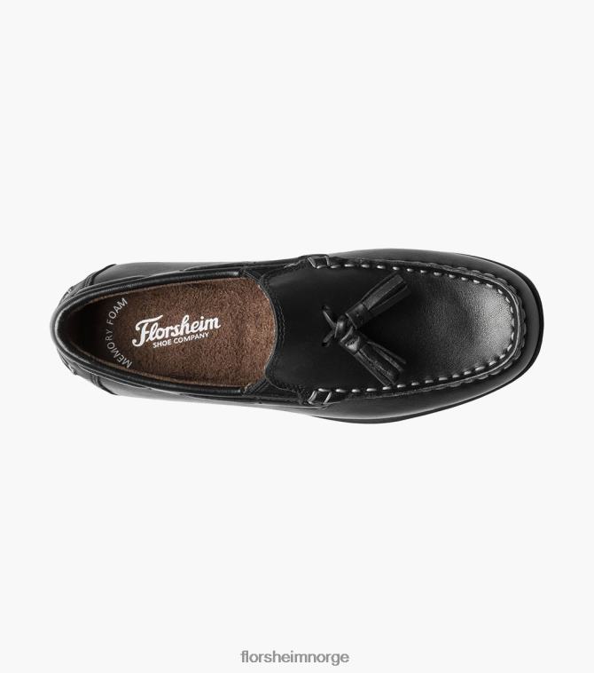 nei Florsheim barn fottøy jasper jr. moc toe drop dusk loafer svart 08PX62475