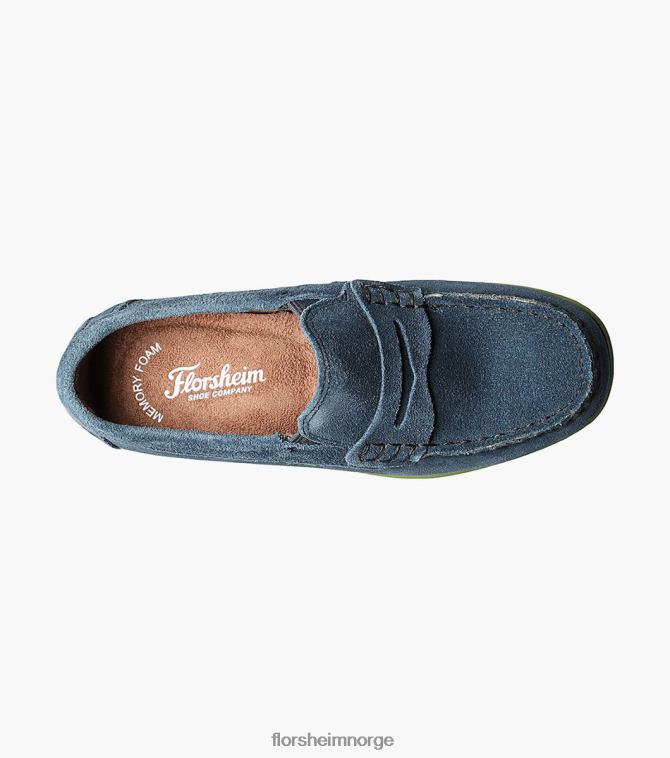 nei Florsheim barn fottøy jasper jr. moc toe penny driver blå semsket skinn 08PX62438