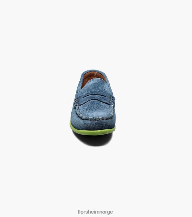 nei Florsheim barn fottøy jasper jr. moc toe penny driver blå semsket skinn 08PX62438
