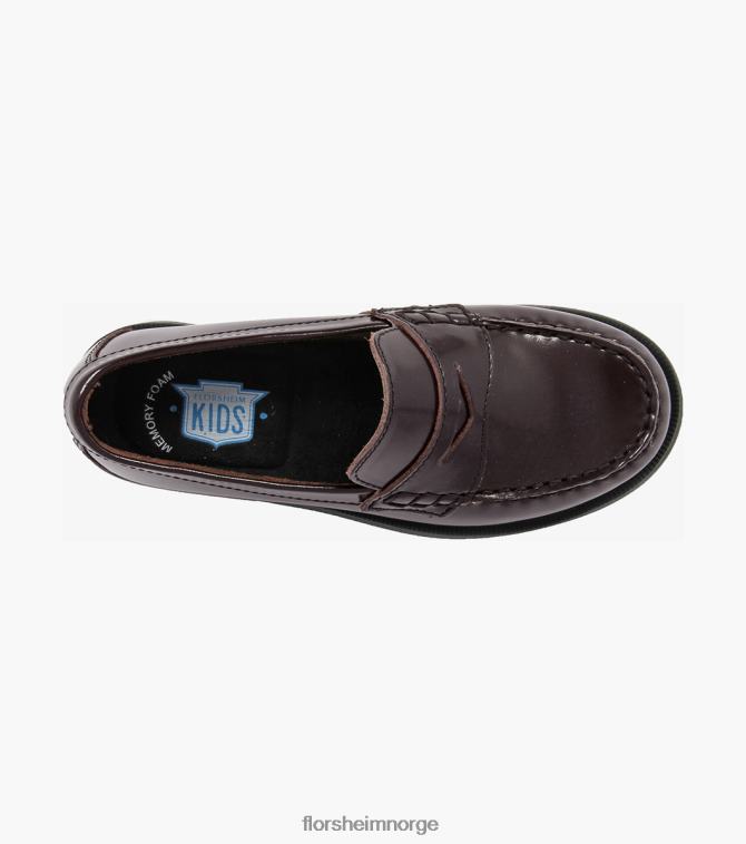 nei Florsheim barn fottøy krokket jr. moc toe penny loafer burgunder 08PX62496