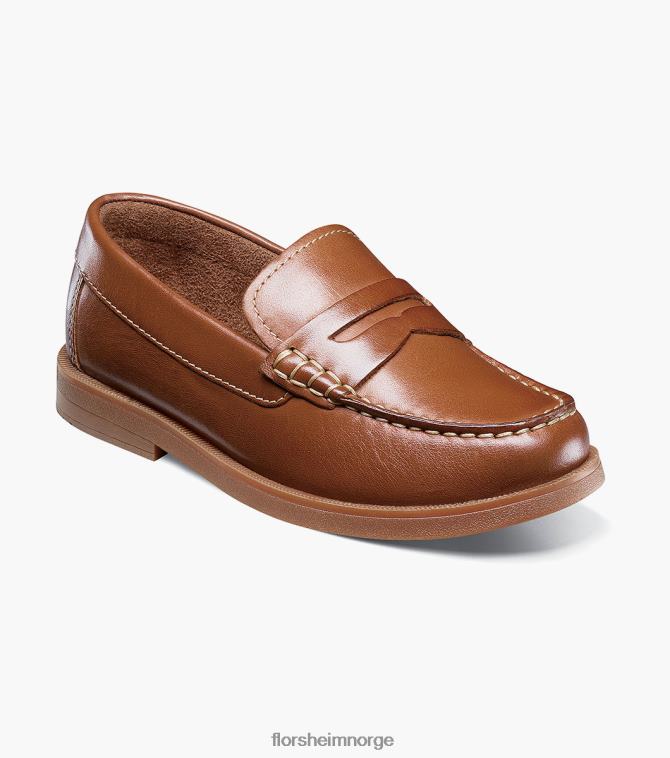 nei Florsheim barn fottøy krokket jr. moc toe penny loafer konjakk 08PX62497
