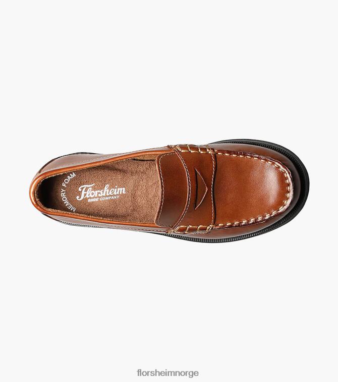 nei Florsheim barn fottøy krokket jr. moc toe penny loafer salbrun 08PX62494