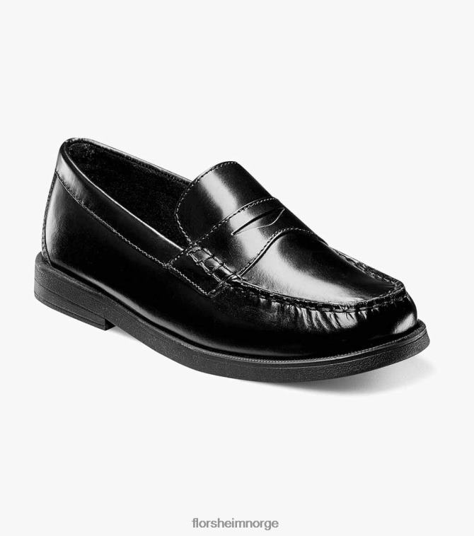 nei Florsheim barn fottøy krokket jr. moc toe penny loafer svart 08PX62495