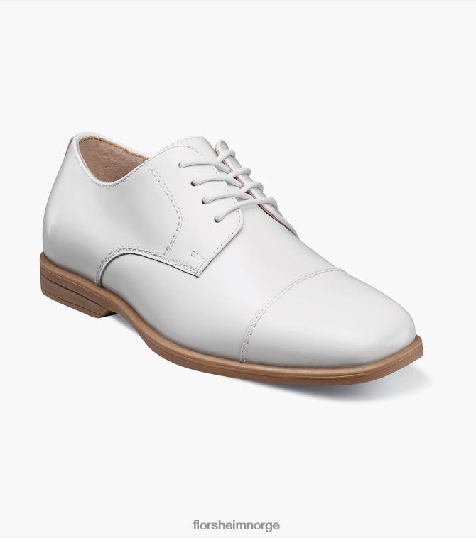 nei Florsheim barn fottøy avsløre jr. cap toe oxford hvit 08PX62472