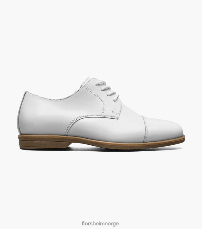 nei Florsheim barn fottøy avsløre jr. cap toe oxford hvit 08PX62472