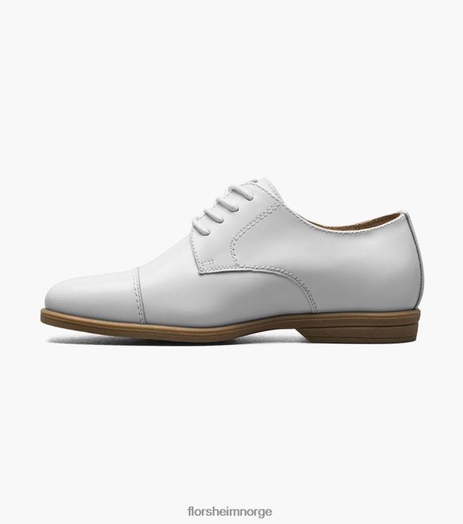 nei Florsheim barn fottøy avsløre jr. cap toe oxford hvit 08PX62472