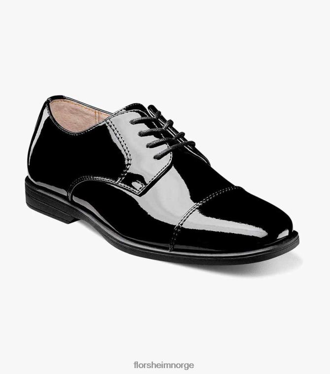 nei Florsheim barn fottøy avsløre jr. cap toe oxford svart patent 08PX62473