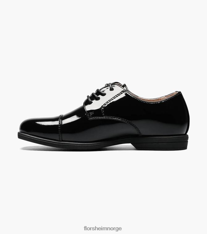 nei Florsheim barn fottøy avsløre jr. cap toe oxford svart patent 08PX62473