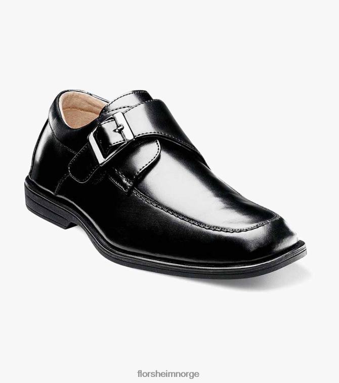 nei Florsheim barn fottøy avsløre jr. moc toe munk stropp oxford svart 08PX62485
