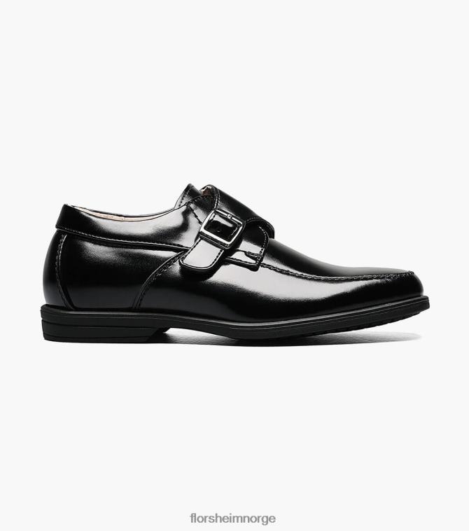 nei Florsheim barn fottøy avsløre jr. moc toe munk stropp oxford svart 08PX62485