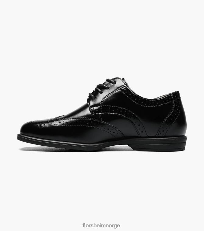 nei Florsheim barn fottøy avsløre jr. vingespiss oxford svart 08PX62484