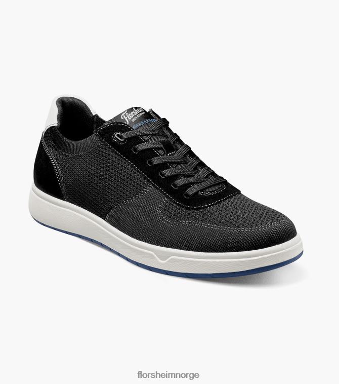 nei Florsheim menn fottøy heist 1 strikket 6-øye sneaker med blonder til tå svart hvit 08PX6220