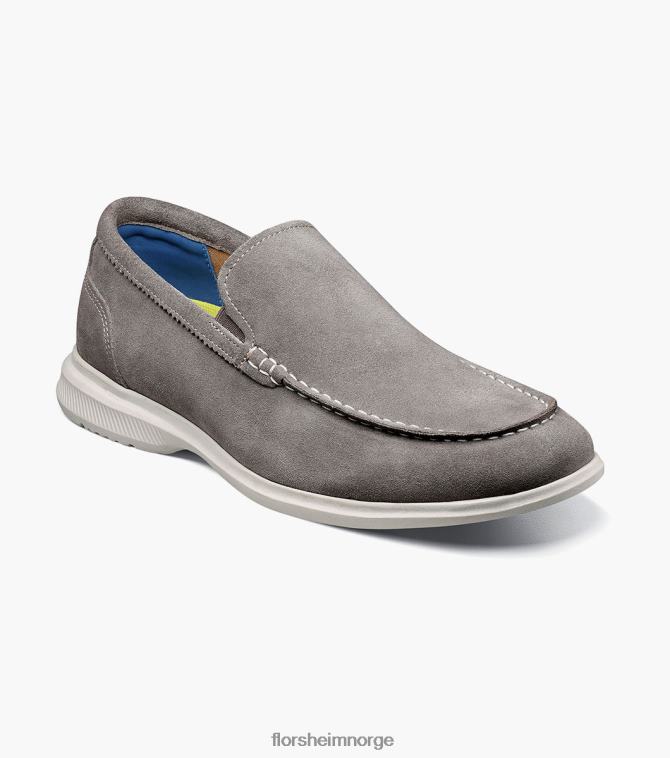 Nei Florsheim menn fottøy hamptons moc toe venetiansk loafer grå semsket skinn 08PX621