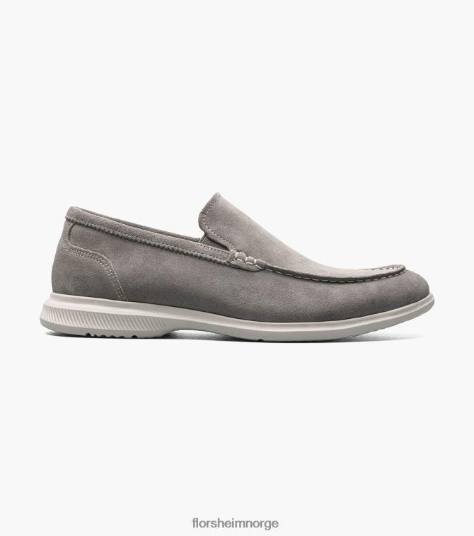 Nei Florsheim menn fottøy hamptons moc toe venetiansk loafer grå semsket skinn 08PX621