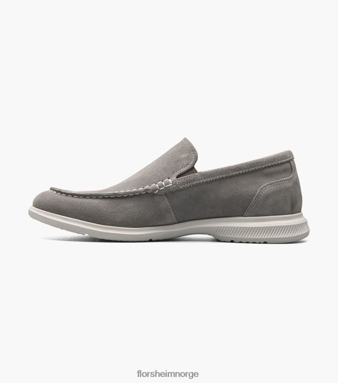 Nei Florsheim menn fottøy hamptons moc toe venetiansk loafer grå semsket skinn 08PX621