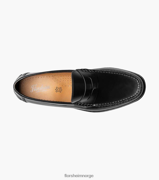 nei Florsheim menn fottøy berkley flex moc toe penny loafer svart glatt 08PX62181