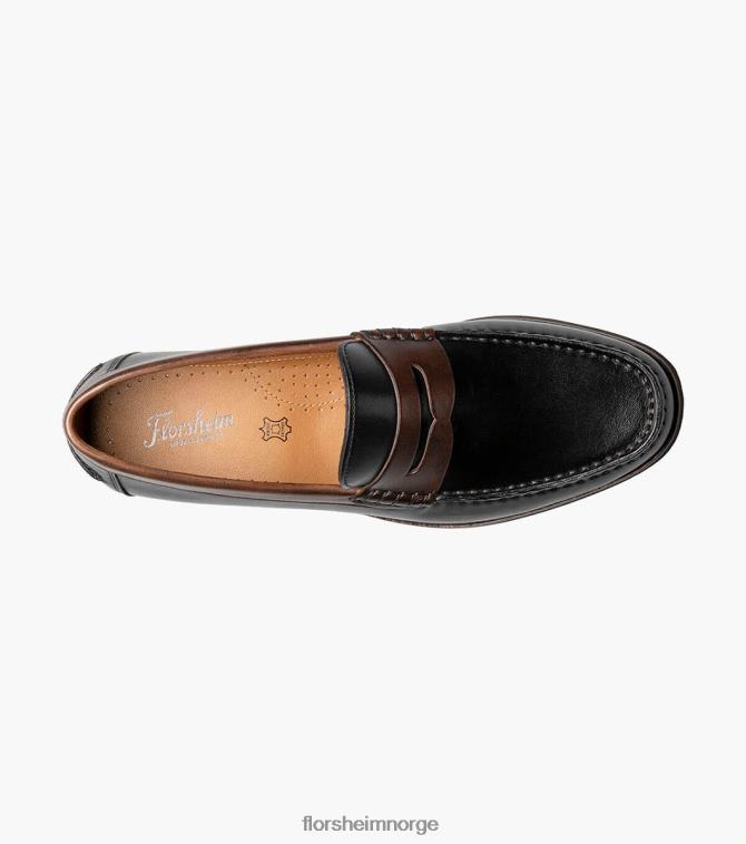 nei Florsheim menn fottøy berkley flex moc toe penny loafer svart og brunt 08PX62179