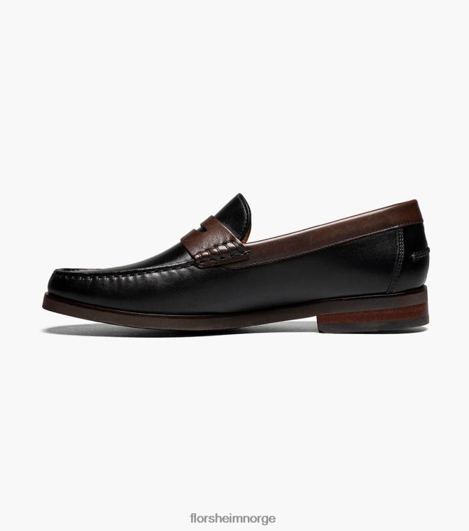 nei Florsheim menn fottøy berkley flex moc toe penny loafer svart og brunt 08PX62179