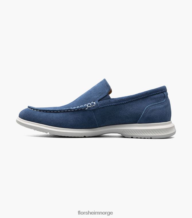 nei Florsheim menn fottøy hamptons moc toe venetiansk loafer blå semsket skinn 08PX627