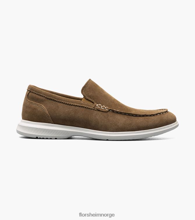 nei Florsheim menn fottøy hamptons moc toe venetiansk loafer brunt semsket skinn 08PX625