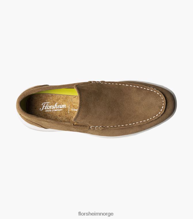 nei Florsheim menn fottøy hamptons moc toe venetiansk loafer brunt semsket skinn 08PX625