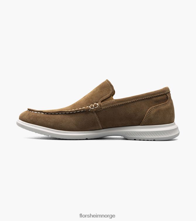 nei Florsheim menn fottøy hamptons moc toe venetiansk loafer brunt semsket skinn 08PX625