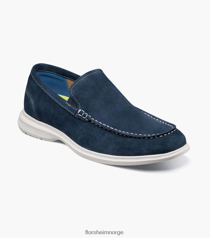 nei Florsheim menn fottøy hamptons moc toe venetiansk loafer marineblå semsket skinn 08PX626