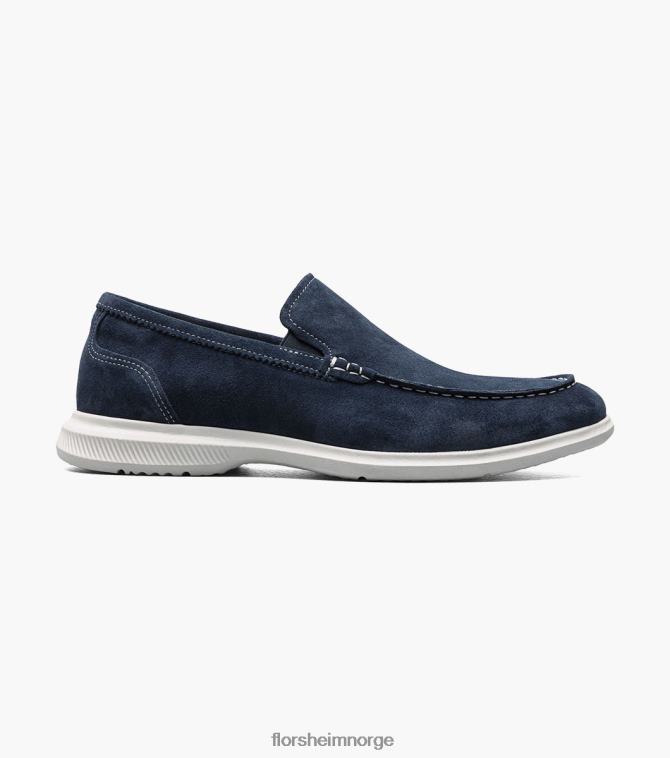 nei Florsheim menn fottøy hamptons moc toe venetiansk loafer marineblå semsket skinn 08PX626