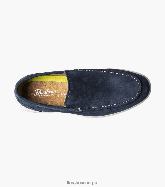 nei Florsheim menn fottøy hamptons moc toe venetiansk loafer marineblå semsket skinn 08PX626