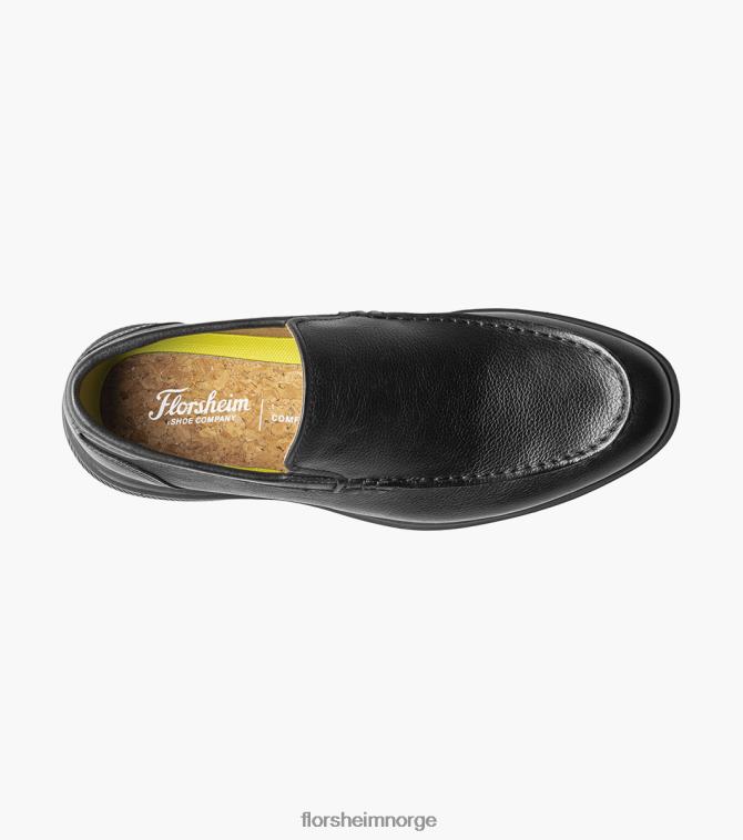 nei Florsheim menn fottøy hamptons moc toe venetiansk loafer svart 08PX622