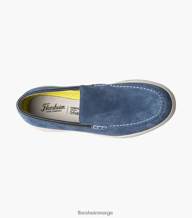 nei Florsheim menn fottøy heist 2 moc toe venetiansk loafer blå semsket skinn 08PX6228