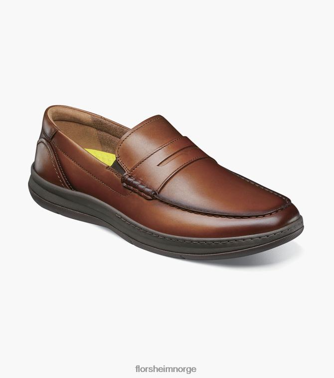 nei Florsheim menn fottøy sentral moc toe penny loafer konjakk 08PX62241