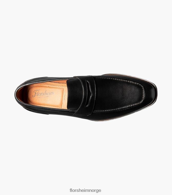 nei Florsheim menn fottøy sorrento moc toe penny loafer svart 08PX62199