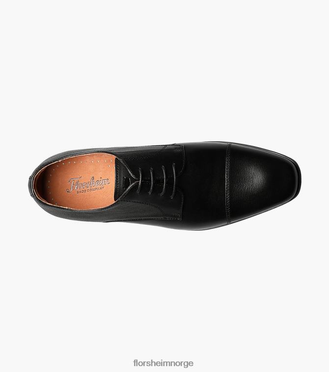 nei Florsheim menn fottøy angelo cap toe oxford svart 08PX6267