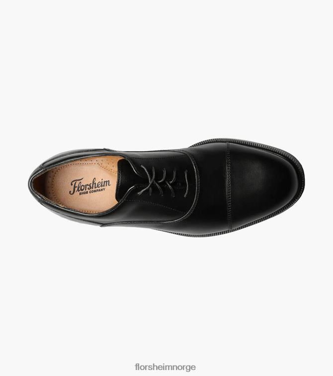 nei Florsheim menn fottøy dayley cap toe oxford svart 08PX62236