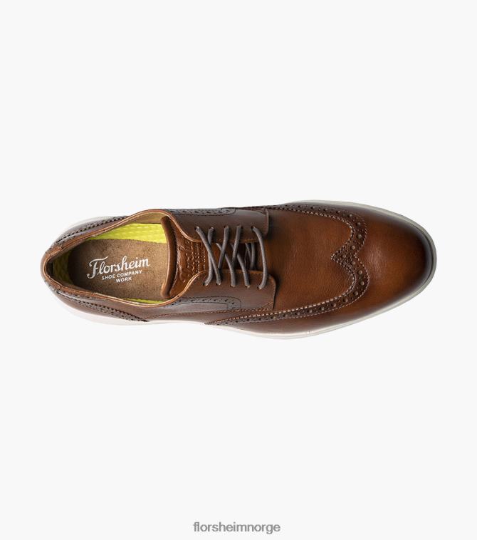 nei Florsheim menn fottøy flair work stål tå vingetip oxford konjakk 08PX62406